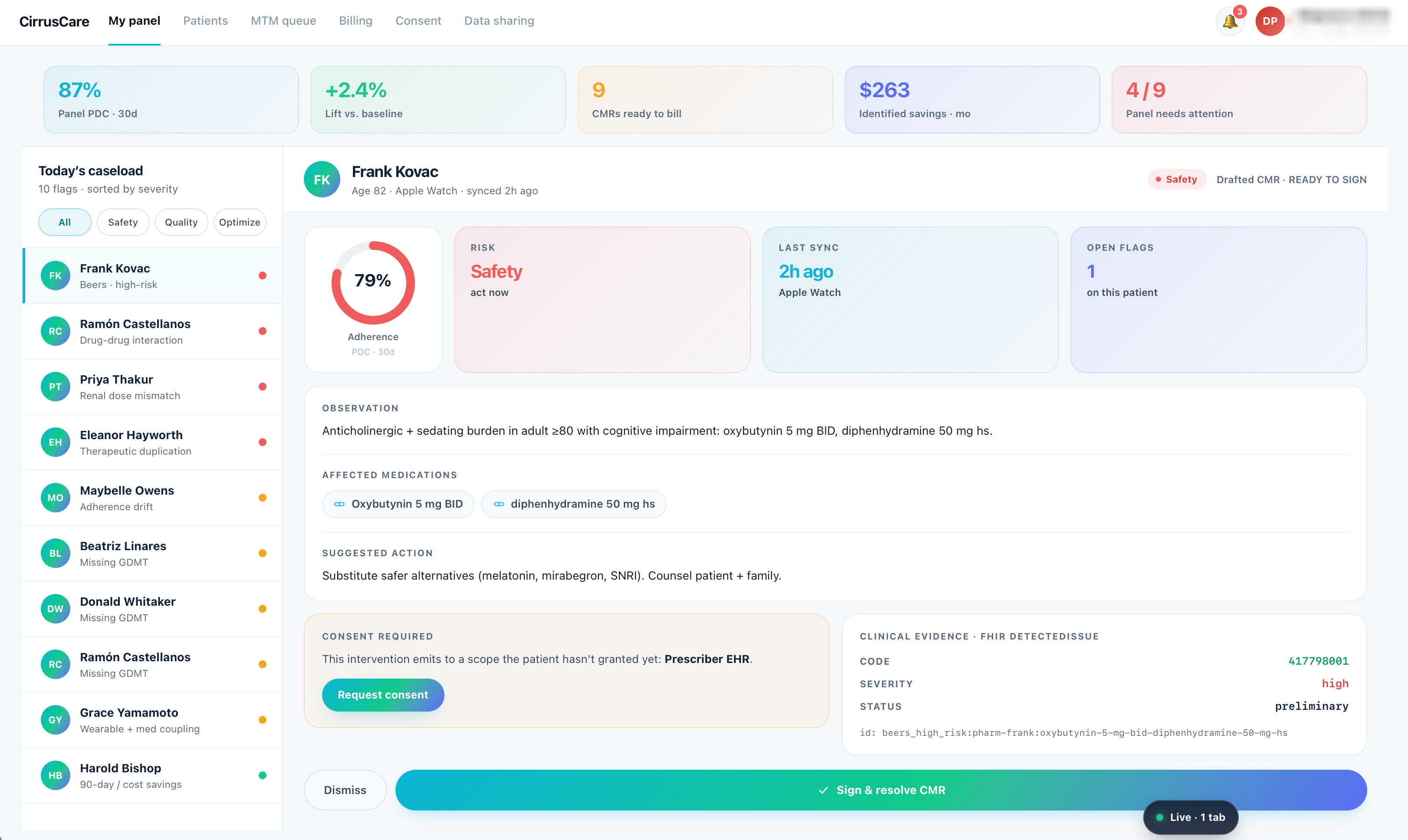 CirrusCare care-management console
